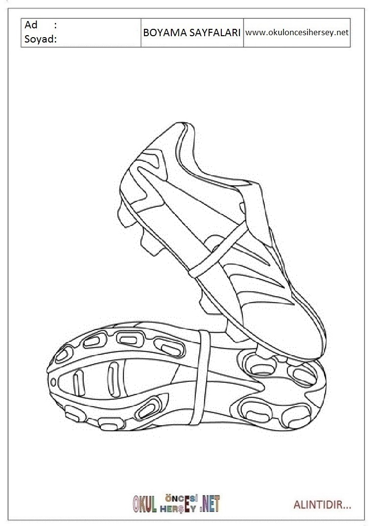 Çocuklar İçin Spor-Ayakkabısı Boyama Sayfaları 